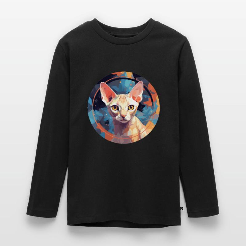 Devon Rex Katze Teenager Premium Bio Langarmshirt
