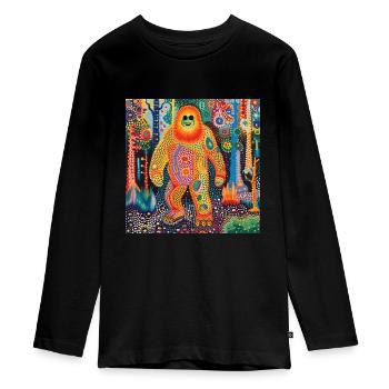 BigFoot, big foot, sasquatch - T-shirt manches longues Premium Ado - noir - Devant - AI Model Kid Female (0cm)