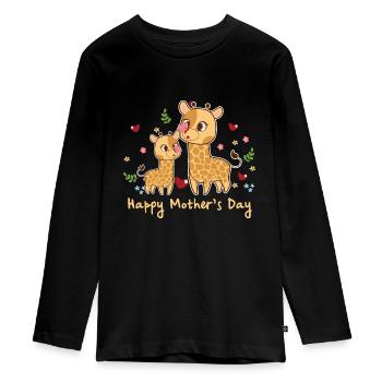 joyeuse fête des mères - T-shirt manches longues Premium Ado - noir - Devant - AI Model Kid Female (0cm)