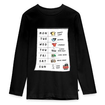 The Big Bang Theory Sheldon's calendar - Teenager Premium Organic Long Sleeve Shirt - black - Front - AI Model Kid Female (0cm)