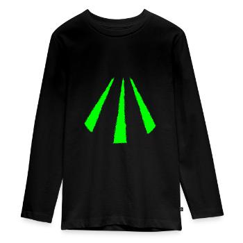 Celtic symbol Awen green - Teenager Premium Organic Long Sleeve Shirt - black - Front - AI Model Kid Female (0cm)