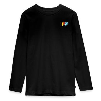 Belgique Bavière Drapeau Coeur - T-shirt manches longues Premium Ado - noir - Devant - AI Model Kid Female (0cm)