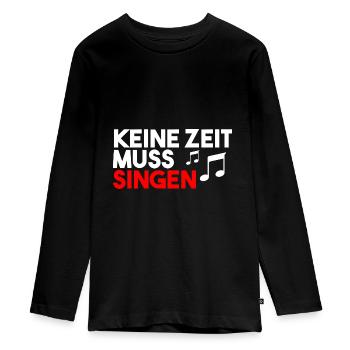 Singen Sänger Gesang Chor Alt Tenor Geschenk - Teenager Premium Bio Langarmshirt - Schwarz - Vorne - AI Model Kid Female (0cm)