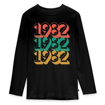 Anniversaire année 1982 / Vintage 1982 - T-shirt manches longues Premium Ado - noir - Devant - AI Model Kid Female (0cm)