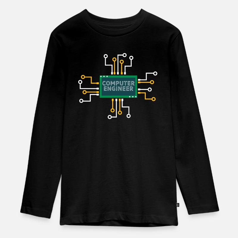 Computer Ingenieur Nerd Informatik Informatik - Teenager Premium Bio Langarmshirt - Schwarz