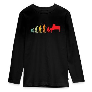 Piano évolution joueur de piano piano pianiste - T-shirt manches longues Premium Ado - noir - Devant - AI Model Kid Female (0cm)