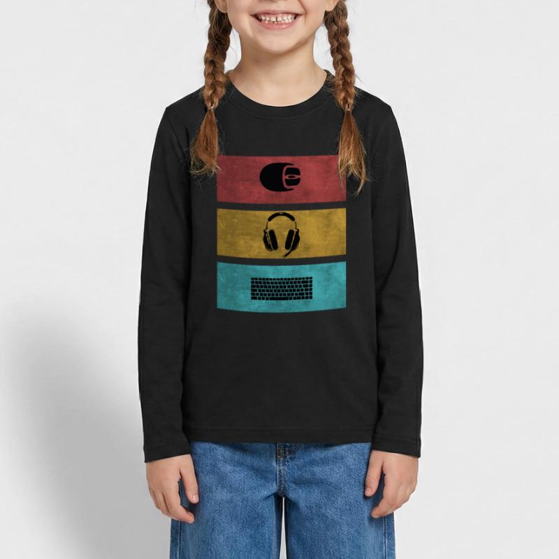 Basic Gamer Setup Programer Headset Mouse Keyboard Teenager Premium Organic Long Sleeve Shirt