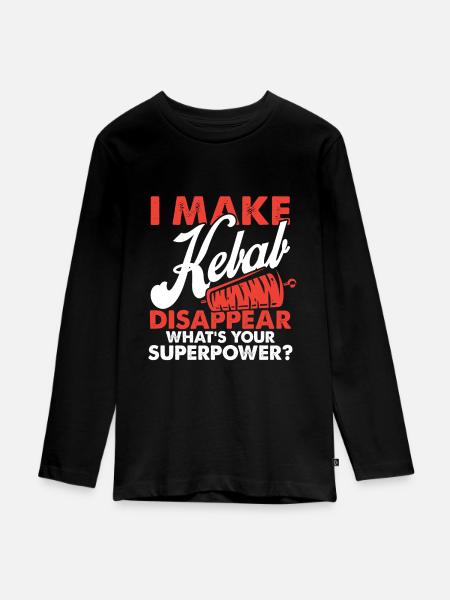 döner kebab - Teenager Premium Bio Langarmshirt - Schwarz