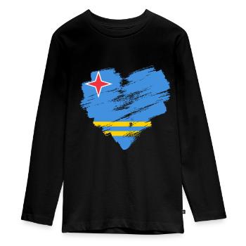 Aruba - T-shirt manches longues Premium Ado - noir - Devant - AI Model Kid Female (0cm)
