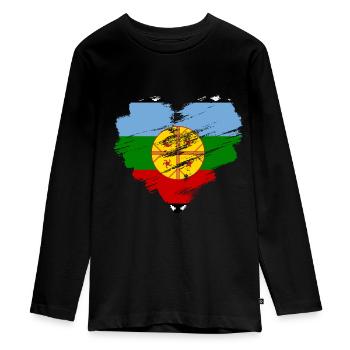 Mapuche - T-shirt manches longues Premium Ado - noir - Devant - AI Model Kid Female (0cm)