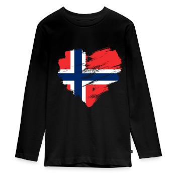 Norvège - T-shirt manches longues Premium Ado - noir - Devant - AI Model Kid Female (0cm)