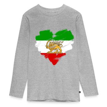 Persia - Teenager Premium Organic Long Sleeve Shirt - heather grey - Front