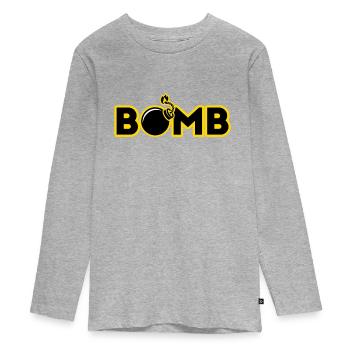 bombe - T-shirt manches longues Premium Ado - gris chiné - Devant