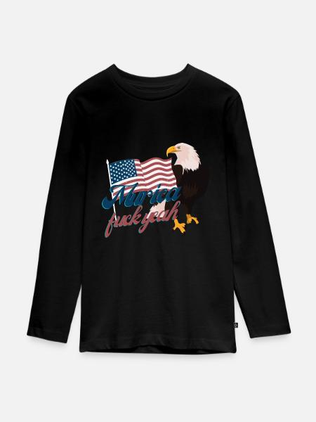 Murica - Teenager Premium Bio Langarmshirt - Schwarz