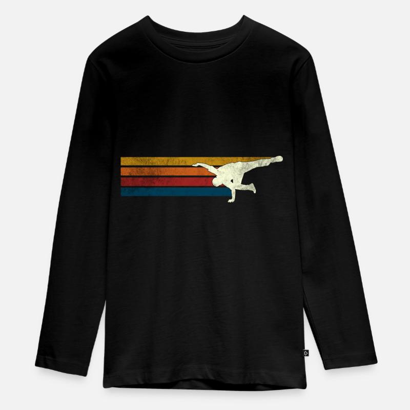 Retro Breakdance Breakdancer - Teenager Premium Bio Langarmshirt - Schwarz