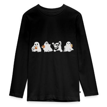 Geister - Teenager Premium Bio Langarmshirt - Schwarz - Vorne - AI Model Kid Female (0cm)