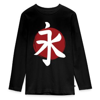Eternity Kanji - Teenager Premium Organic Long Sleeve Shirt - black - Front - AI Model Kid Female (0cm)