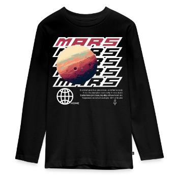 Mars - Teenager Premium Organic Long Sleeve Shirt - black - Front - AI Model Kid Female (0cm)