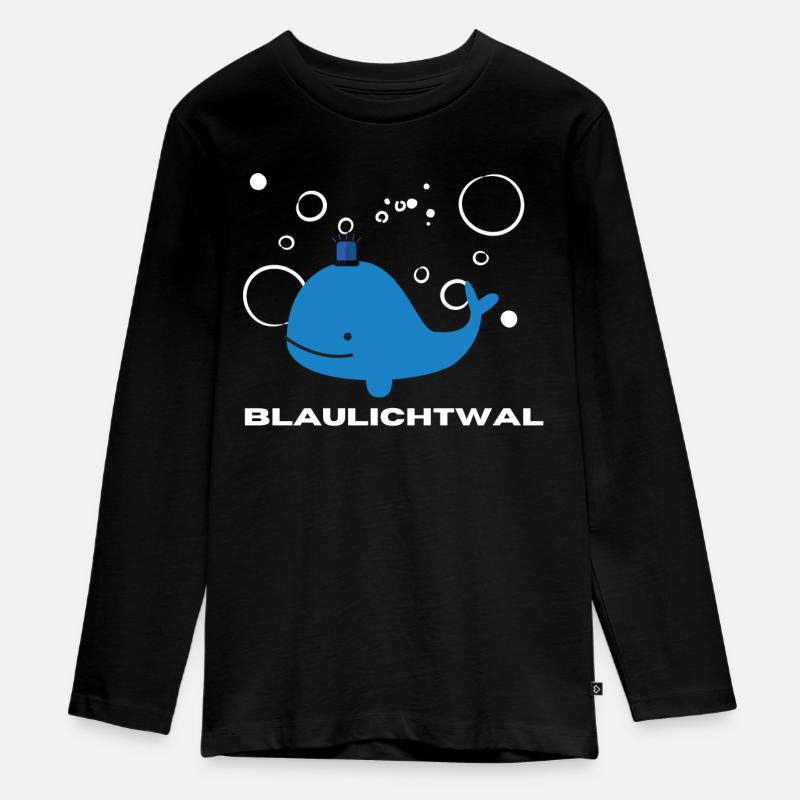 Blaulichtwal mit Luftblasen | Geschenk, Idee - Teenager Premium Bio Langarmshirt - Schwarz