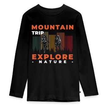 Alpinisme, Rochers, Nature - T-shirt manches longues Premium Ado - noir - Devant - AI Model Kid Female (0cm)