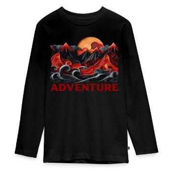 Adventure - Teenager Premium Organic Long Sleeve Shirt - black - Front - AI Model Kid Female (0cm)