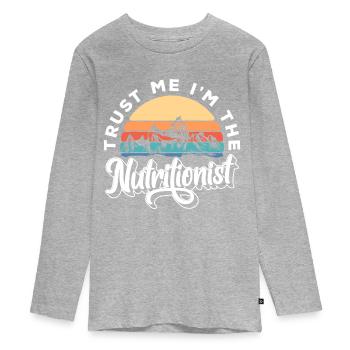 Nutrition Alimentation - T-shirt manches longues Premium Ado - gris chiné - Devant