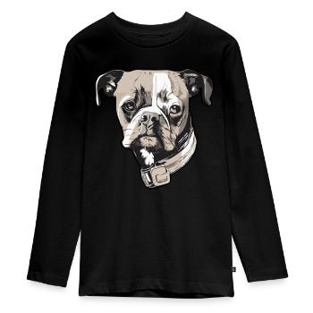 Hund Vierbeiner Frauchen - Teenager Premium Bio Langarmshirt - Schwarz - Vorne - AI Model Kid Female (0cm)