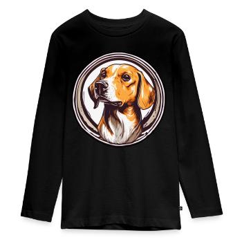 Hunde Hundesport Vierbeiner Hundefreund - Teenager Premium Bio Langarmshirt - Schwarz - Vorne - AI Model Kid Female (0cm)