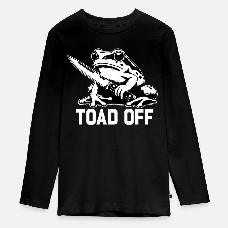 Vintage Frog Toad Meme Grumpy Frog Don't Toad Me - Teenager Premium Bio Langarmshirt - Schwarz