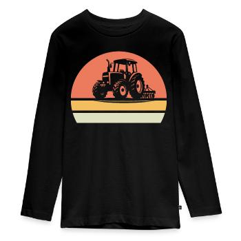 Traktoren Traktoren Traktoren - Teenager Premium Bio Langarmshirt - Schwarz - Vorne - AI Model Kid Female (0cm)