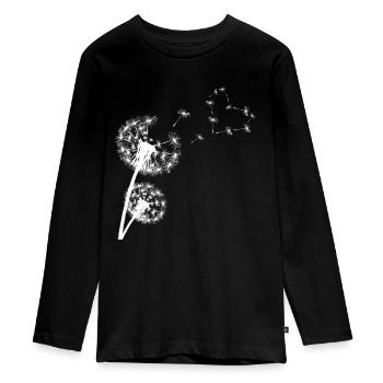 Pusteblume mit Herz - Teenager Premium Bio Langarmshirt - Schwarz - Vorne - AI Model Kid Female (0cm)