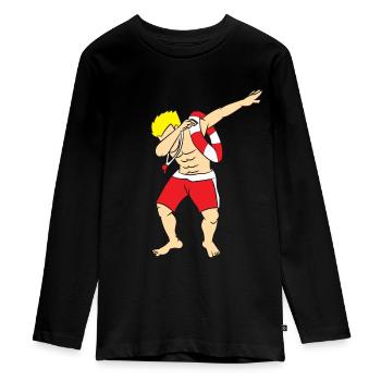 Dabbing Lifeguard, maître-nageur, sauveteur - T-shirt manches longues Premium Ado - noir - Devant - AI Model Kid Female (0cm)