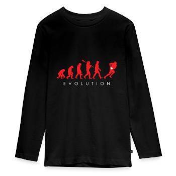 Rugby - Evolution du rugby - T-shirt manches longues Premium Ado - noir - Devant - AI Model Kid Female (0cm)