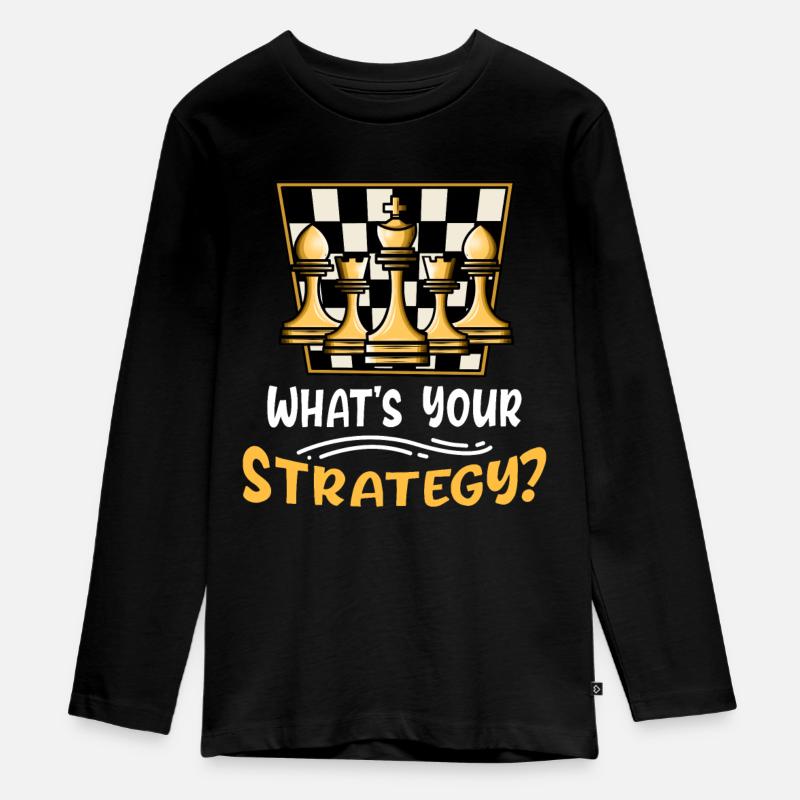 Échecs d’échecs Champion d’Échecs - T-shirt manches longues Premium Ado - noir