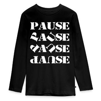 Pause Danse - Teenager Premium Organic Long Sleeve Shirt - black - Front - AI Model Kid Female (0cm)