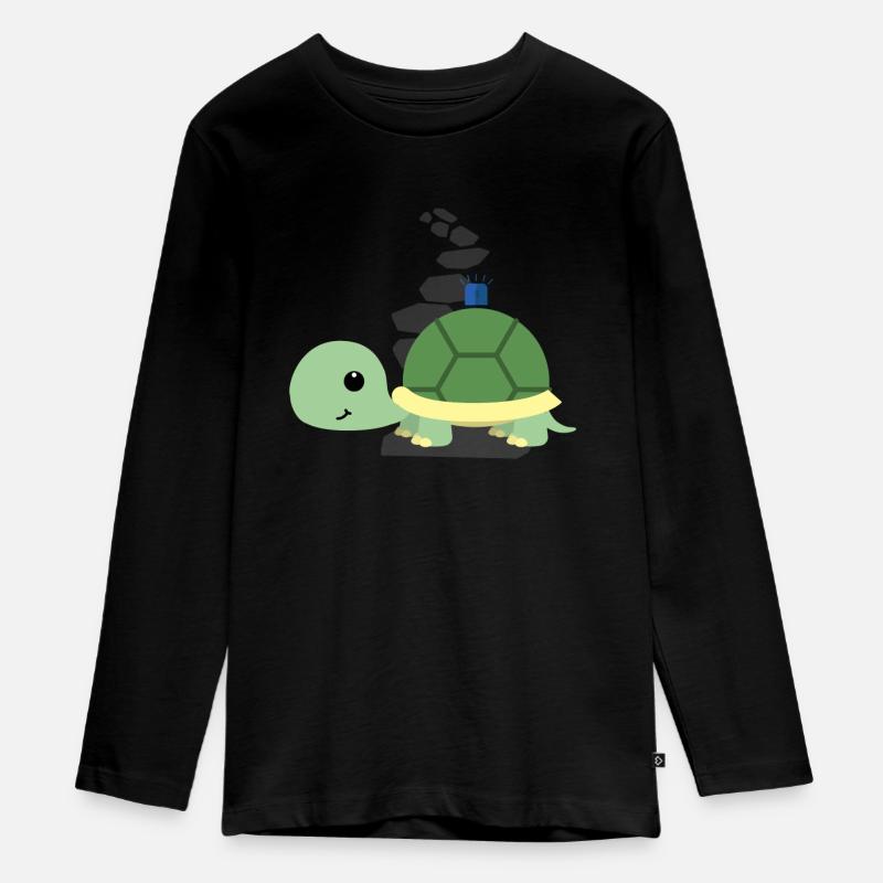 Blaulicht-Schildi | Geschenk, Geschenkide - Teenager Premium Bio Langarmshirt - Schwarz