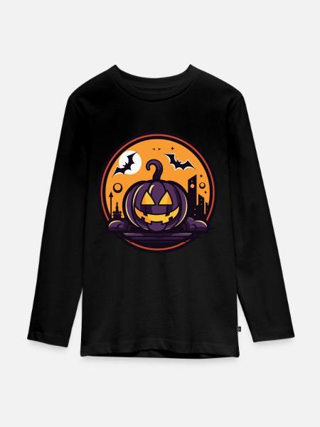 Halloween-Party - Teenager Premium Bio Langarmshirt - Schwarz