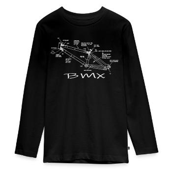 BMX Rad - Teenager Premium Bio Langarmshirt - Schwarz - Vorne - AI Model Kid Female (0cm)