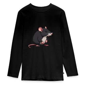 Maus - Teenager Premium Bio Langarmshirt - Schwarz - Vorne - AI Model Kid Female (0cm)