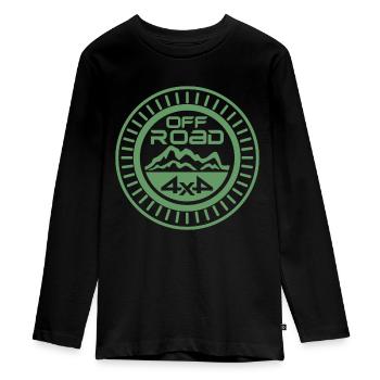 4x4 Offroad LR Rover Buschtaxi Land Landy Jimny - Teenager Premium Bio Langarmshirt - Schwarz - Vorne - AI Model Kid Female (0cm)