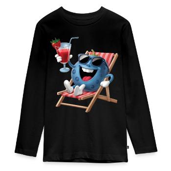 Blueberry - Teenager Premium Bio Langarmshirt - Schwarz - Vorne - AI Model Kid Female (0cm)