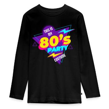 80's| Costume| Bright Colors| Millennials|Humor - Teenager Premium Bio Langarmshirt - Schwarz - Vorne - AI Model Kid Female (0cm)