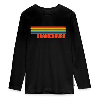 Oranienburg - Teenager Premium Bio Langarmshirt - Schwarz - Vorne - AI Model Kid Female (0cm)