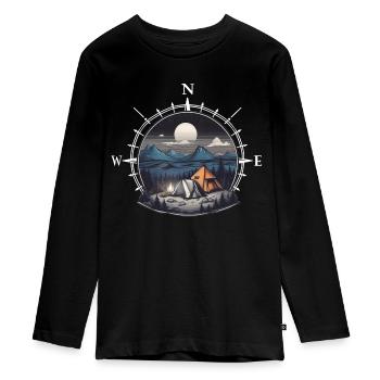 Adventure - Teenager Premium Organic Long Sleeve Shirt - black - Front - AI Model Kid Female (0cm)