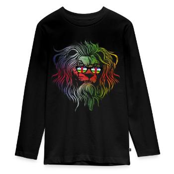 Central African Republic - Teenager Premium Organic Long Sleeve Shirt - black - Front - AI Model Kid Female (0cm)