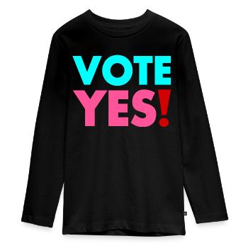 Vote yes - T-shirt manches longues Premium Ado - noir - Devant - AI Model Kid Female (0cm)