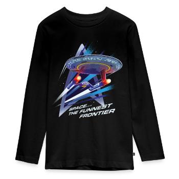 Star Trek Lower Decks Space… The Funniest Frontier - Teenager Premium Organic Long Sleeve Shirt - black - Front - AI Model Kid Female (0cm)