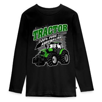 Tractor - tractor - farmer - farmer - Teenager Premium Organic Long Sleeve Shirt - black - Front - AI Model Kid Female (0cm)