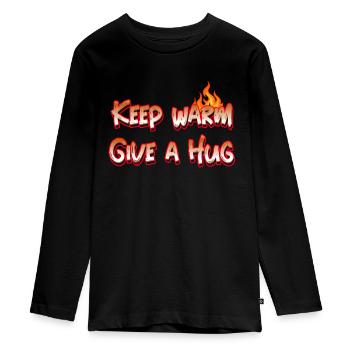 Umarme dich weiter - Teenager Premium Bio Langarmshirt - Schwarz - Vorne - AI Model Kid Female (0cm)