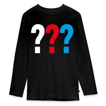 Die Drei ??? Logo - Teenager Premium Bio Langarmshirt - Schwarz - Vorne - AI Model Kid Female (0cm)